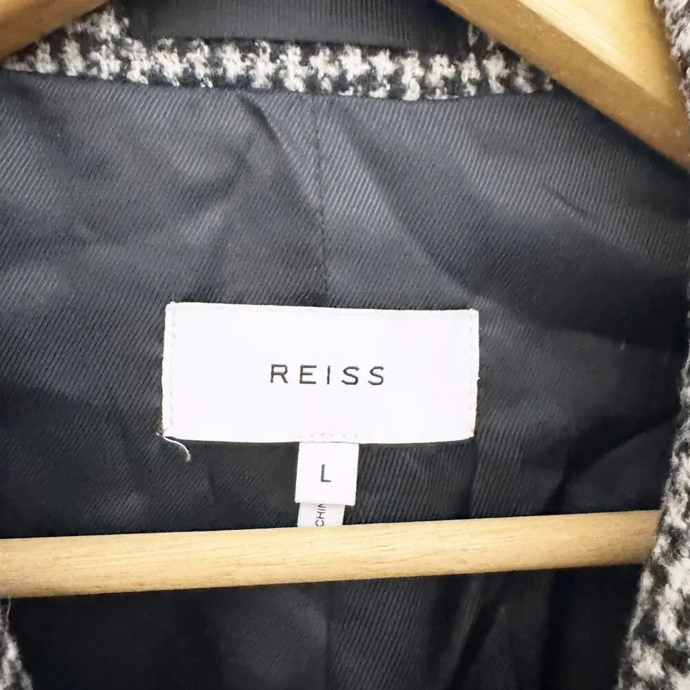 REISS Kennard Dogtooth Coat (Size Large)
